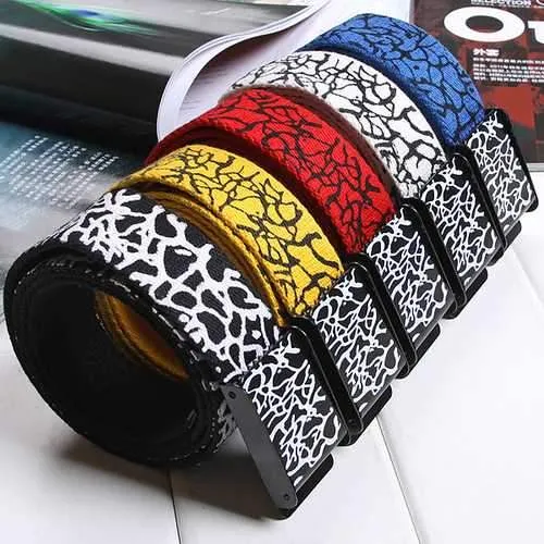 Unisex Belt Crack Explosion Thickened Canvas Smooth Pure Cotton Sports Belts