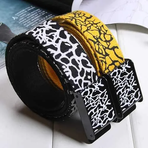 Unisex Belt Crack Explosion Thickened Canvas Smooth Pure Cotton Sports Belts