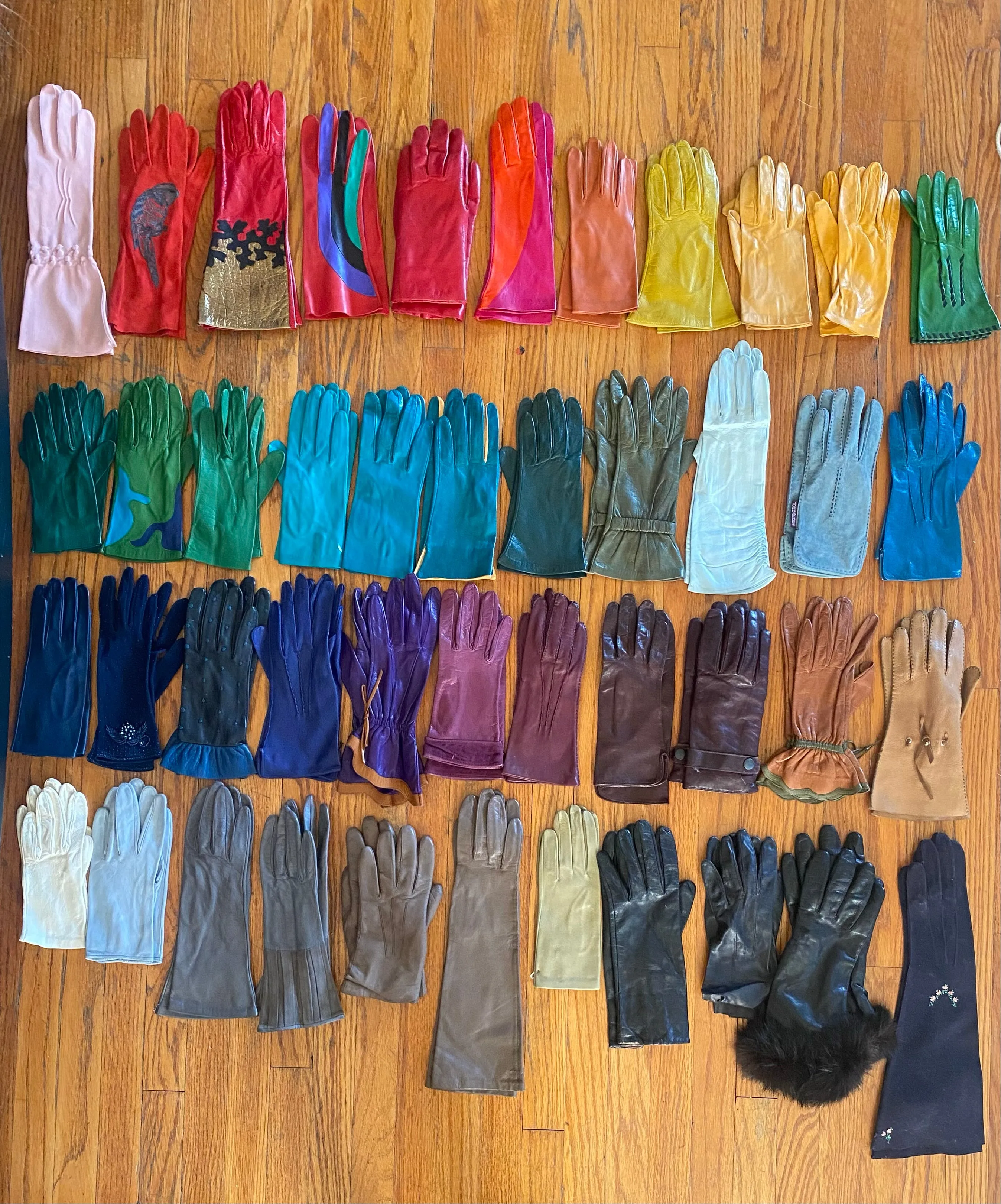 Vintage Royal Blue Kid Leather Gloves