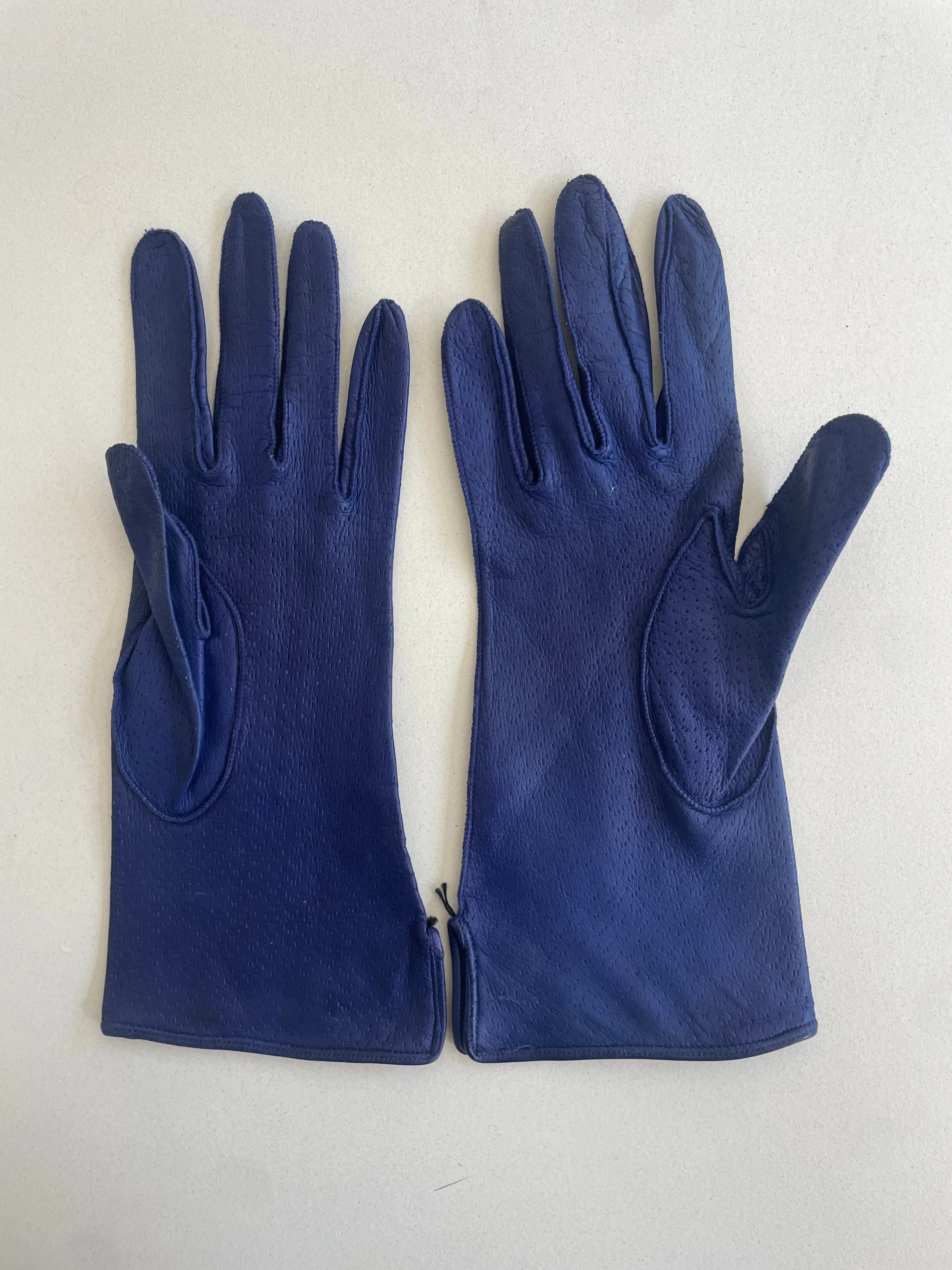 Vintage Royal Blue Kid Leather Gloves