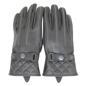 VL416 Women's Premium Waxed Leather Motorcycle Gloves with White stitching