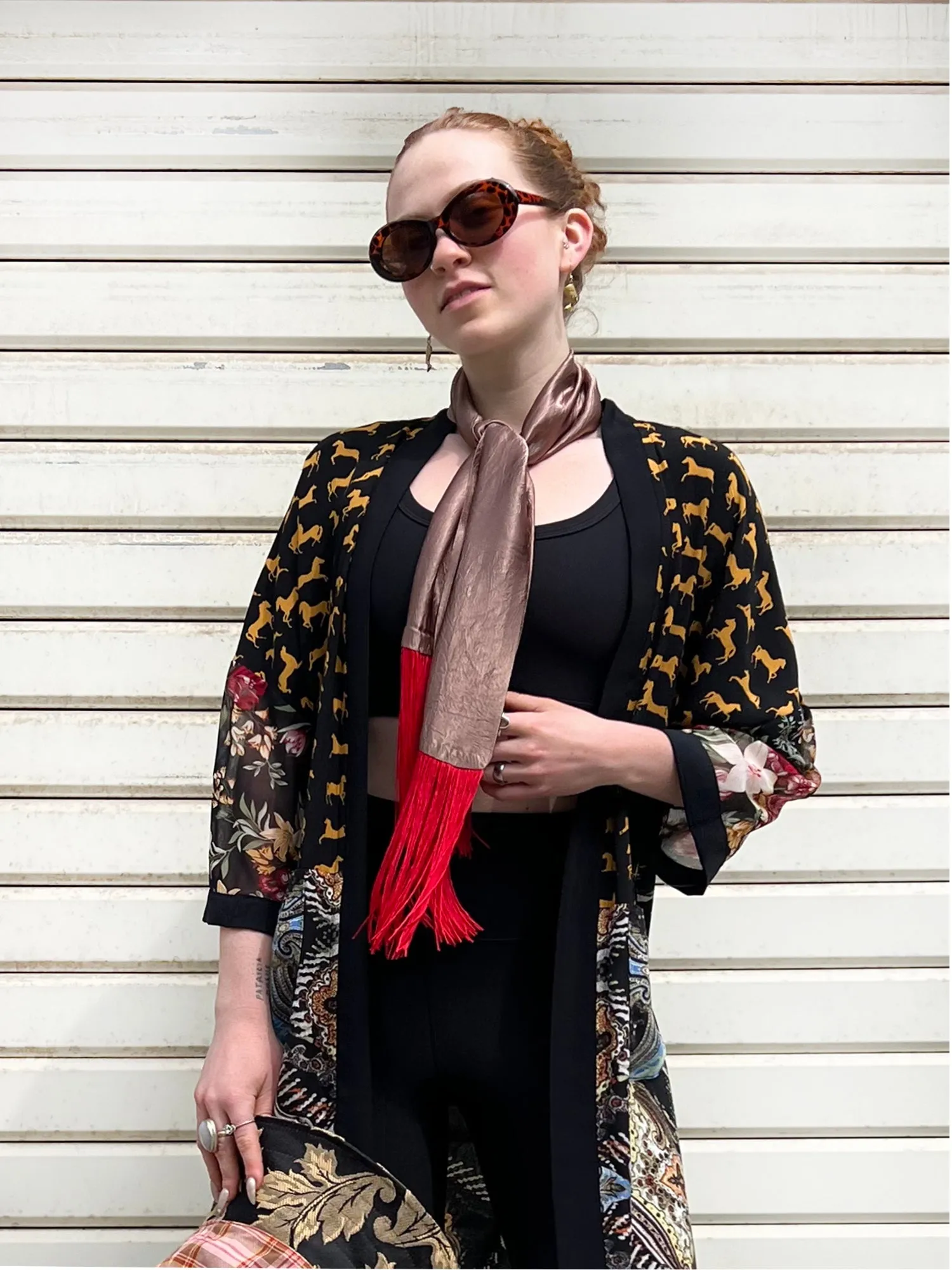 Waterfall Scarf / Blue-Red