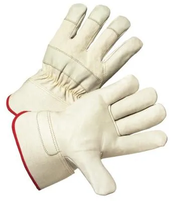West Chester Leather Palm Gloves, Small, Grain Cowhide, Canvas, White, 5000/S