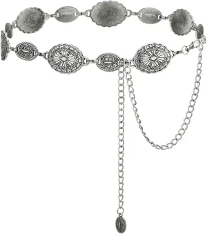 Western Metal Concho Belt for Women Dresses Chain Belts