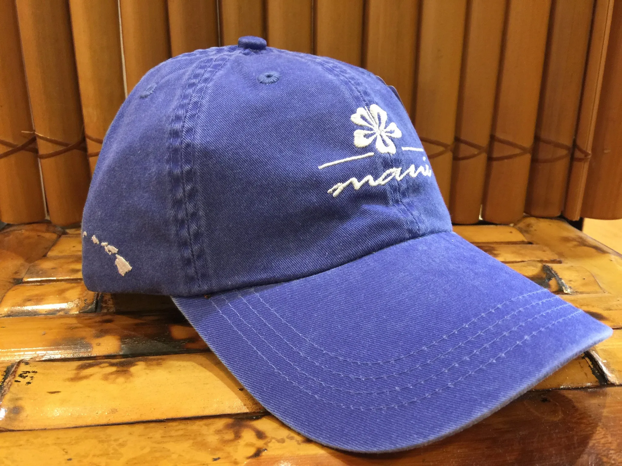 Womens Maui Cap  Blue Hibiscus