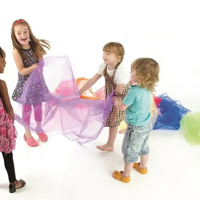 XL Rainbow Organza Fabric | Extra Large Sensory Scarf