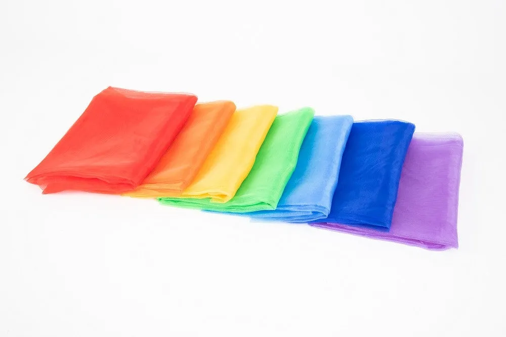 XL Rainbow Organza Fabric | Extra Large Sensory Scarf