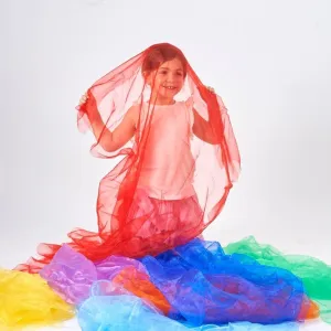 XL Rainbow Organza Fabric | Extra Large Sensory Scarf