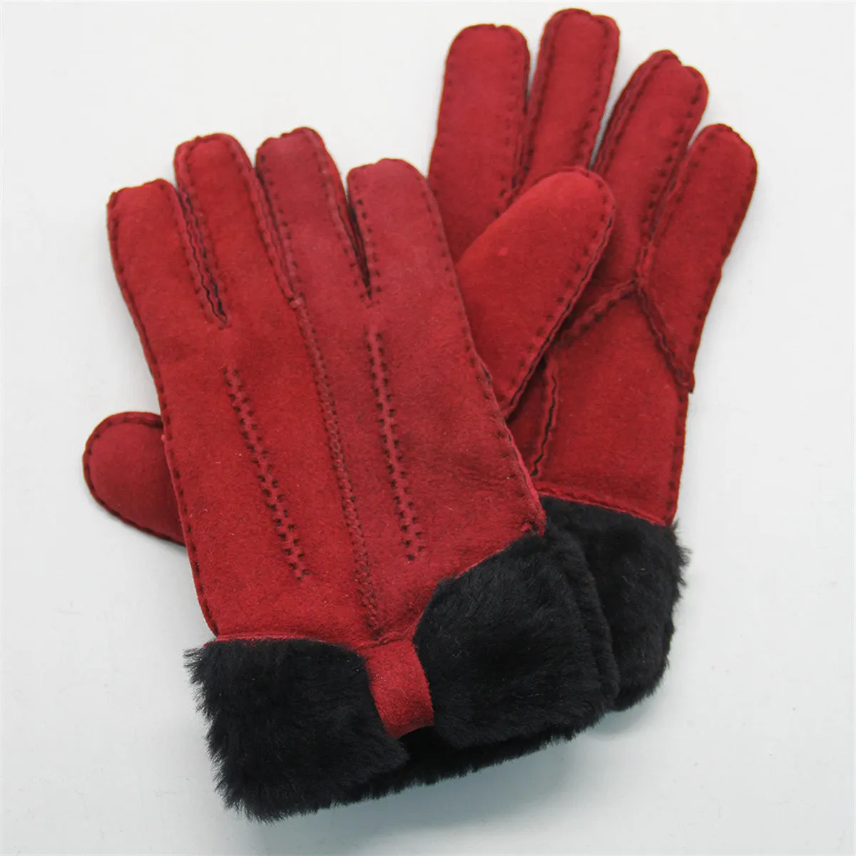 YISEVEN Womens Sheepskin Shearling Leather Gloves