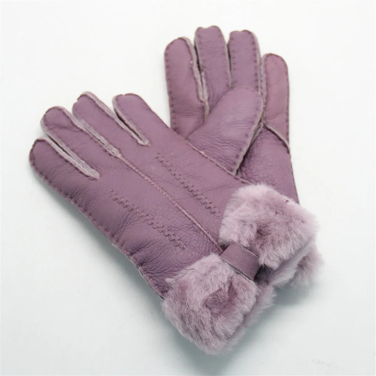 YISEVEN Womens Sheepskin Shearling Leather Gloves