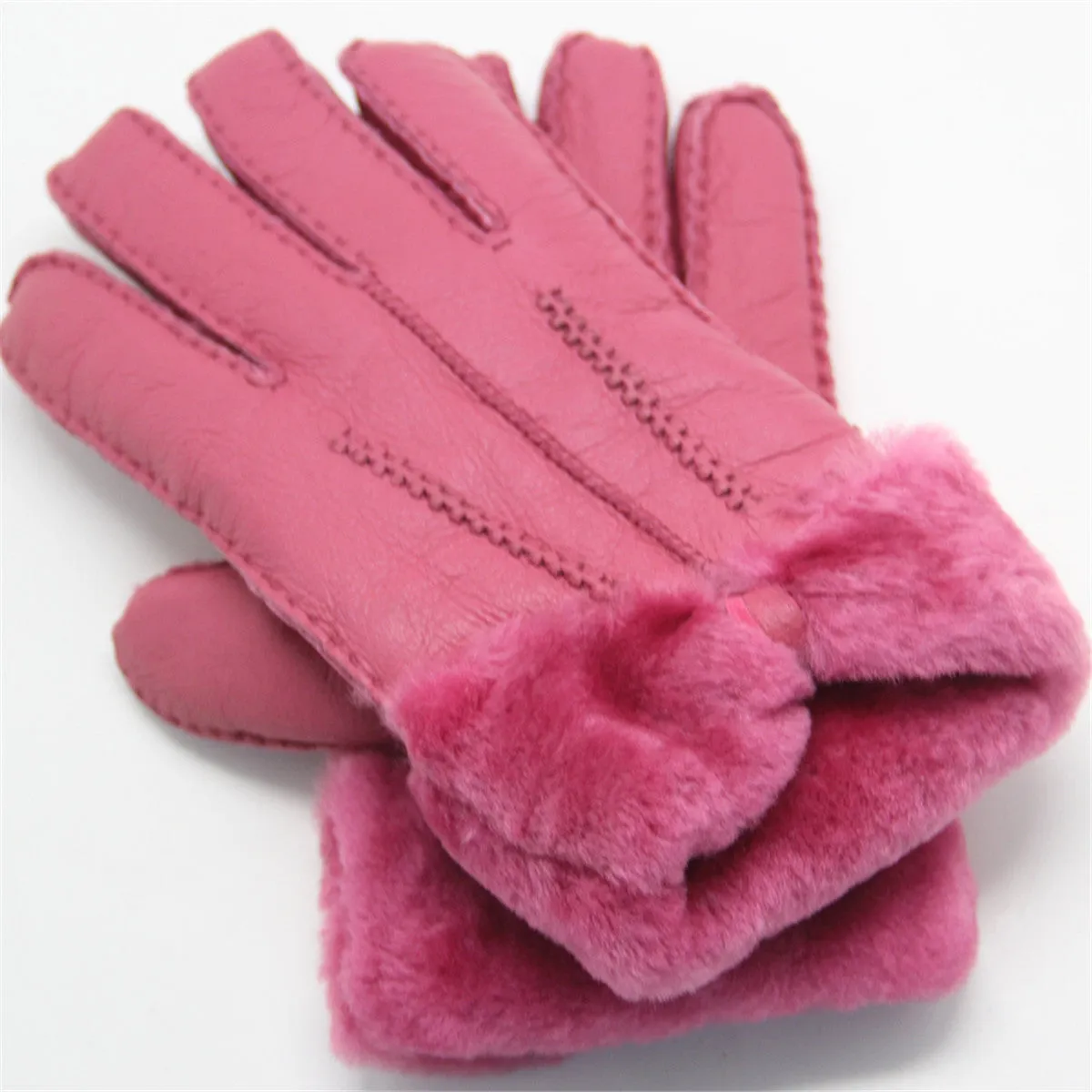 YISEVEN Womens Sheepskin Shearling Leather Gloves
