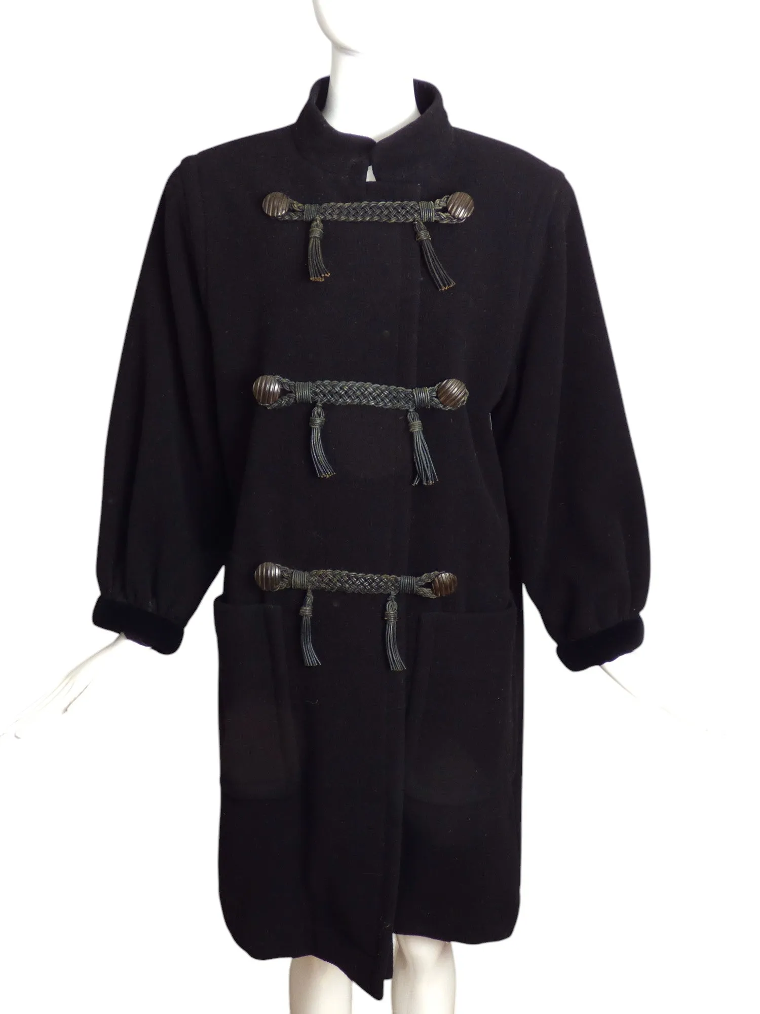 YVES SAINT LAURENT- 1980s Wool Fleece Coat, Size 6